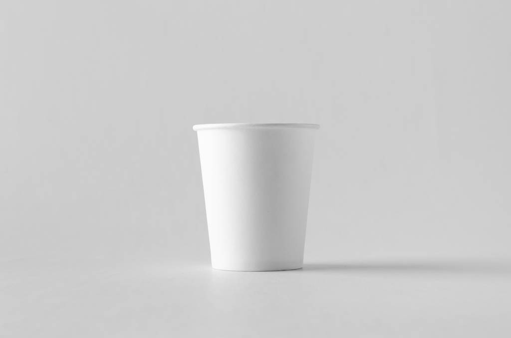 8 uncji biała Kawa papier cup makiety bez pokrywy. - Zdjęcie, obraz