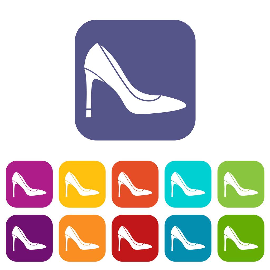 Conjunto de iconos de zapatos de tacón alto
 - Vector, Imagen