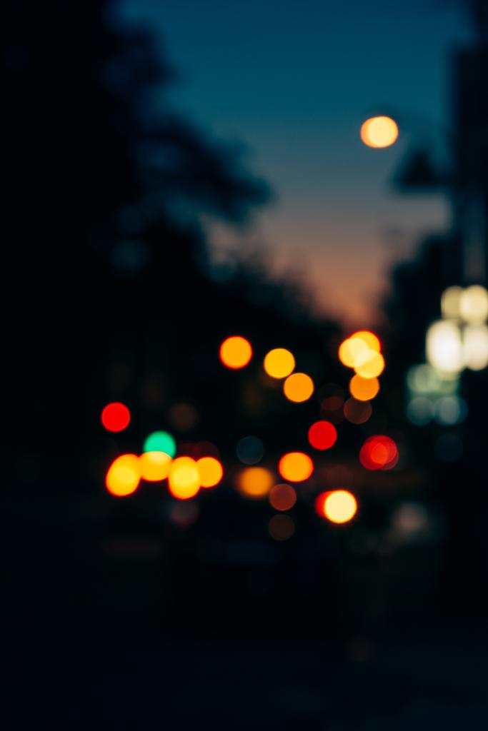 colorful bokeh lights of night city as background - Photo, Image