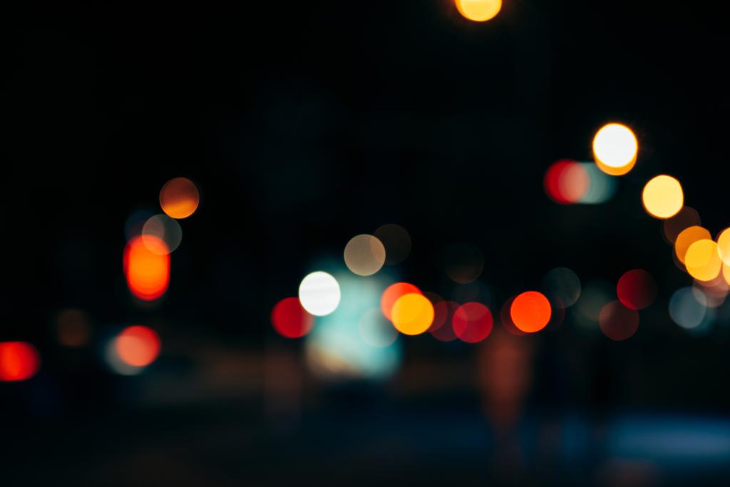 スタイル背景のボケ味で夜の街の灯 - 写真・画像