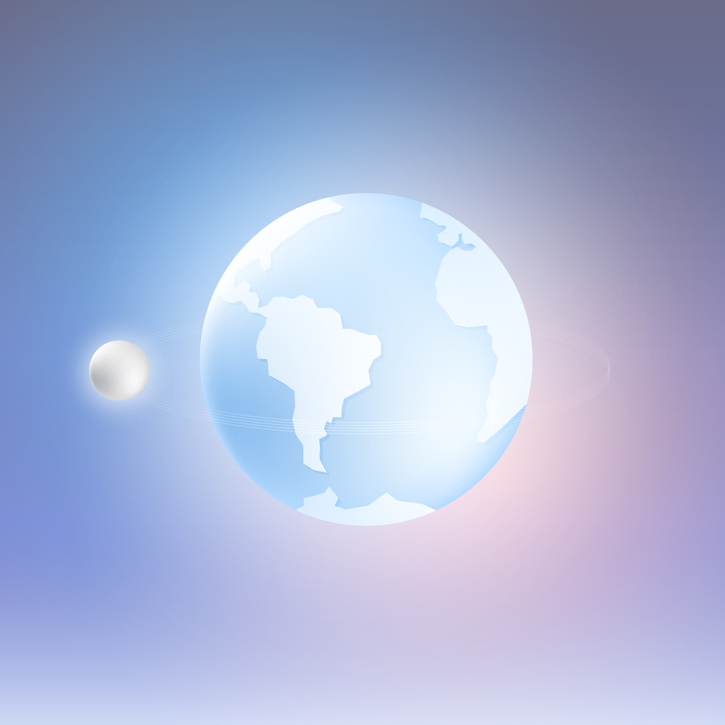 Planeta Tierra y Luna. Ilustración vectorial
 - Vector, Imagen