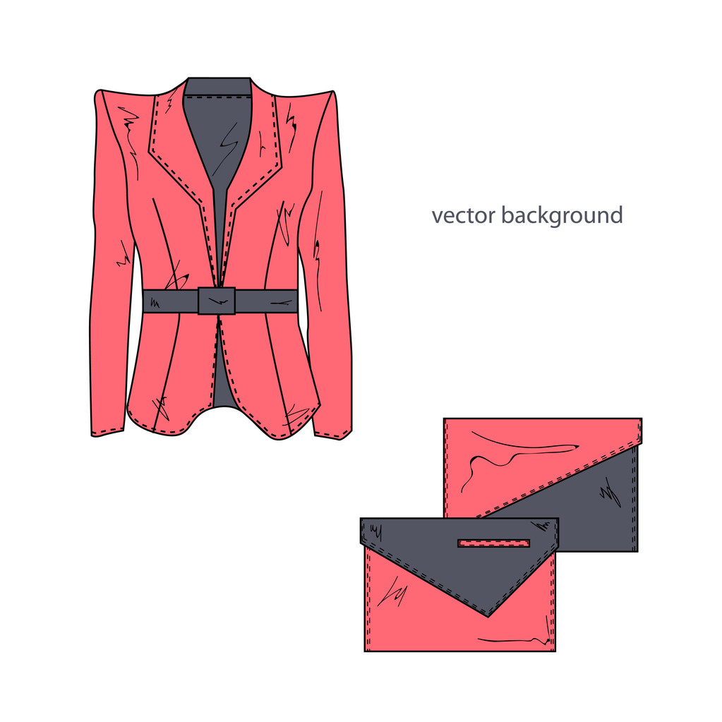 Jacket with bags. Vector illustration. - Vector, Image