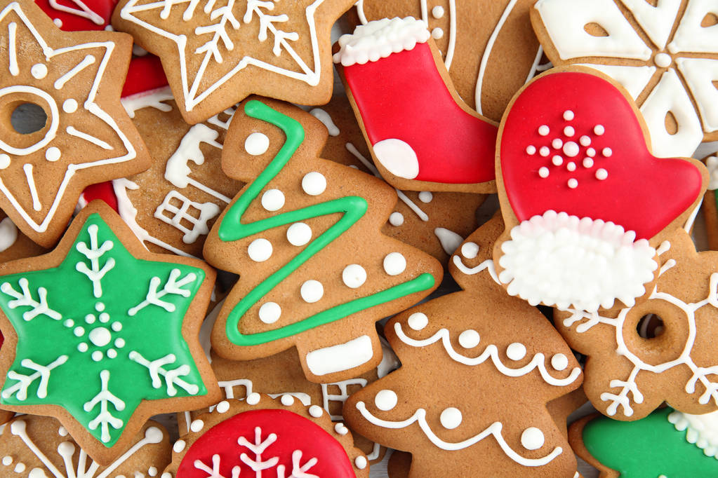Savoureux biscuits de Noël faits maison comme fond
 - Photo, image