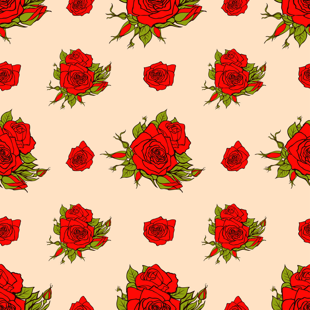 padrão sem costura vetor com rosas
 - Vetor, Imagem
