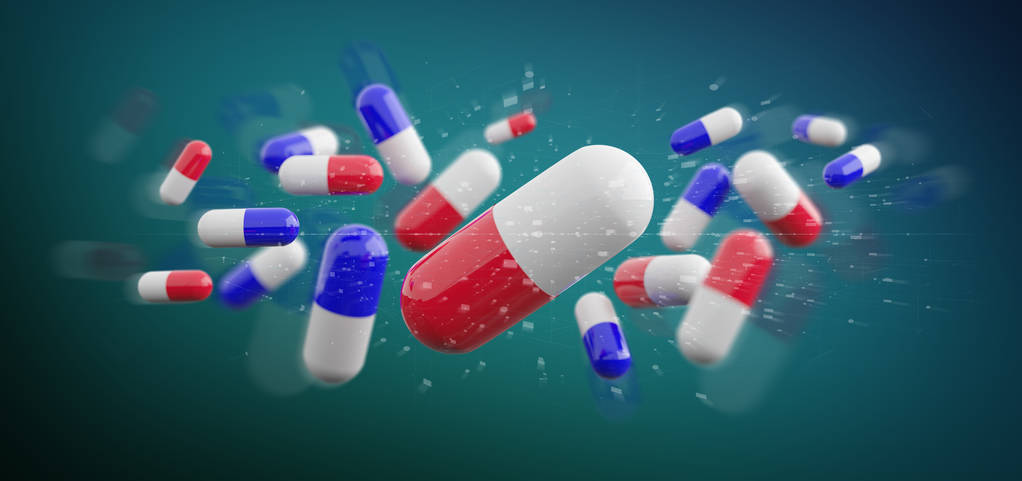 View of a 3d rendering medical pills isolated on a background - Photo, Image