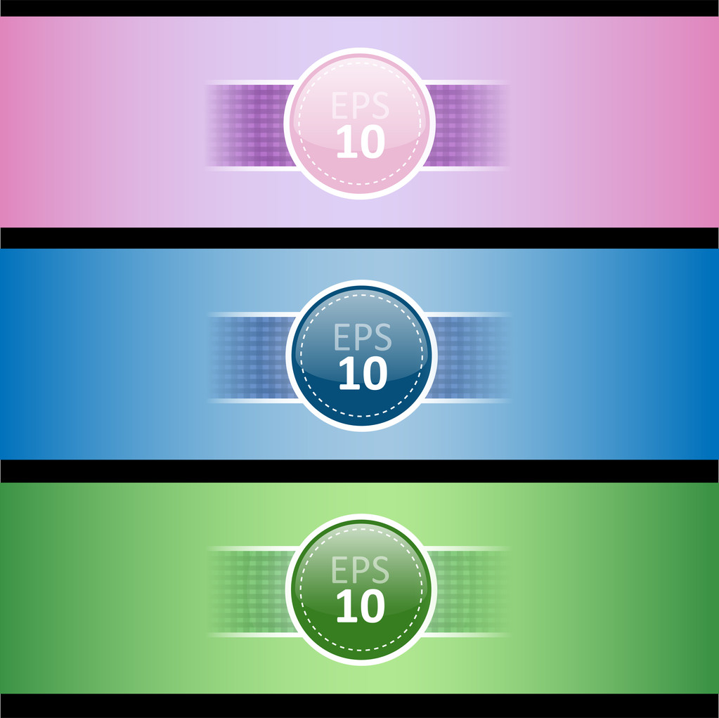 Векторная иллюстрация набора из трех цветных баннеров. Eps10
 - Вектор,изображение