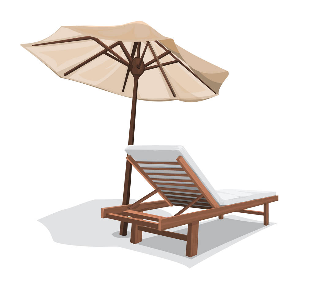 beach chair with umbrella - Vector, Image