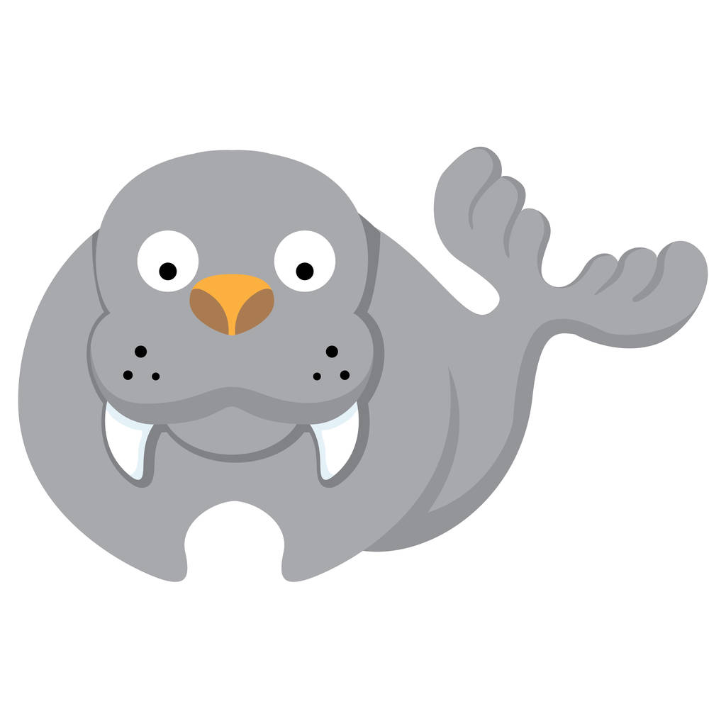 Иллюстрация символа моржа-талисмана. Идеально подходит для ветеринарных материалов, биологии и зоологии
 - Вектор,изображение