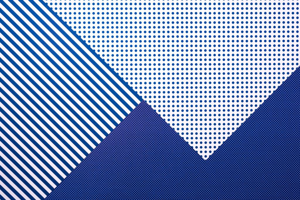 vista dall'alto di composizione astratta blu con strisce e punti per lo sfondo
 - Foto, immagini