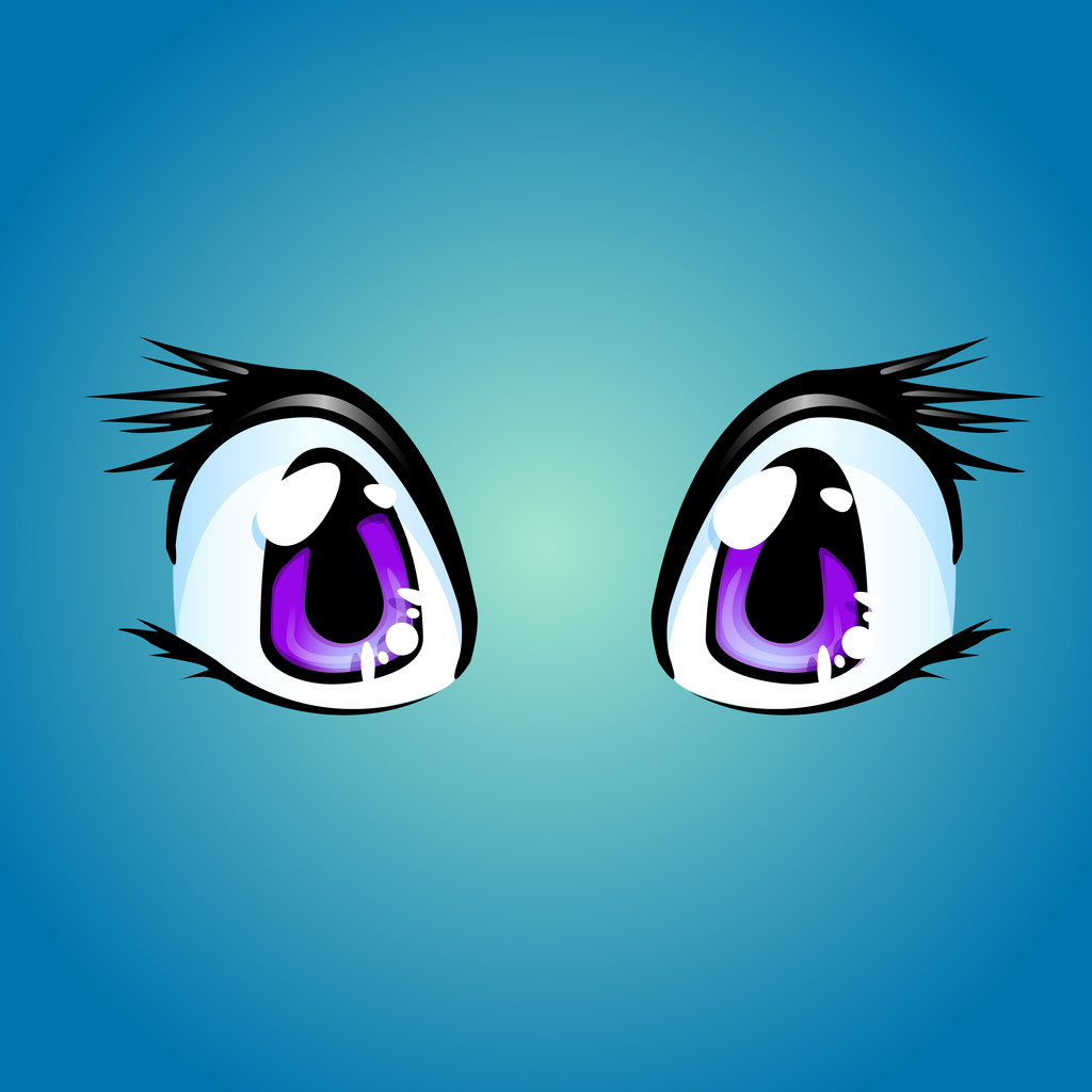 Vector ilustración de un par de ojos de dibujos animados
 - Vector, imagen
