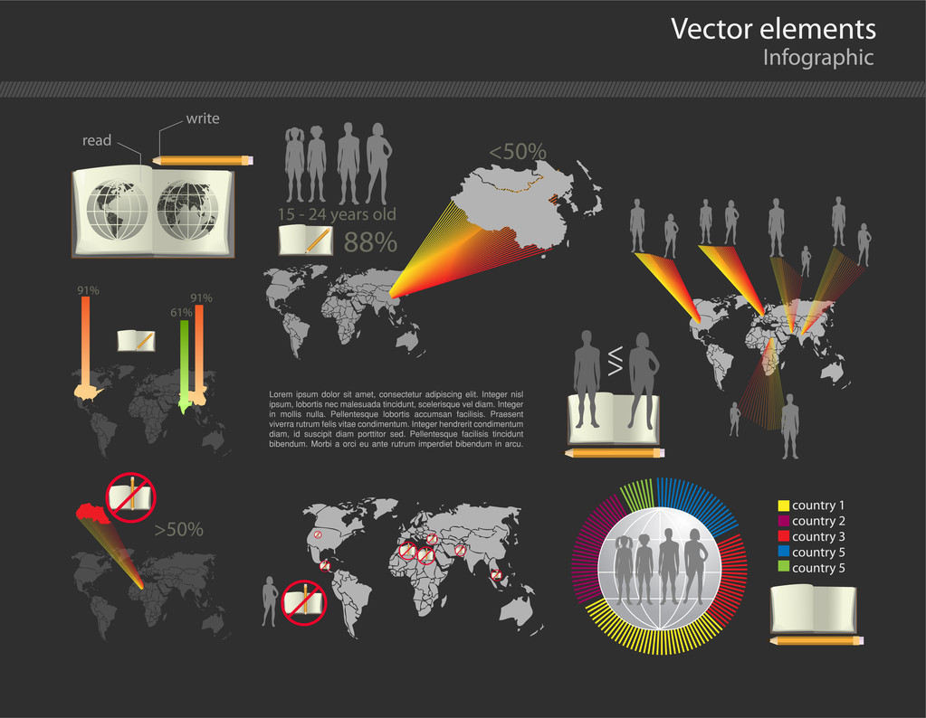 Set of infographic vector elements - Vector, Image