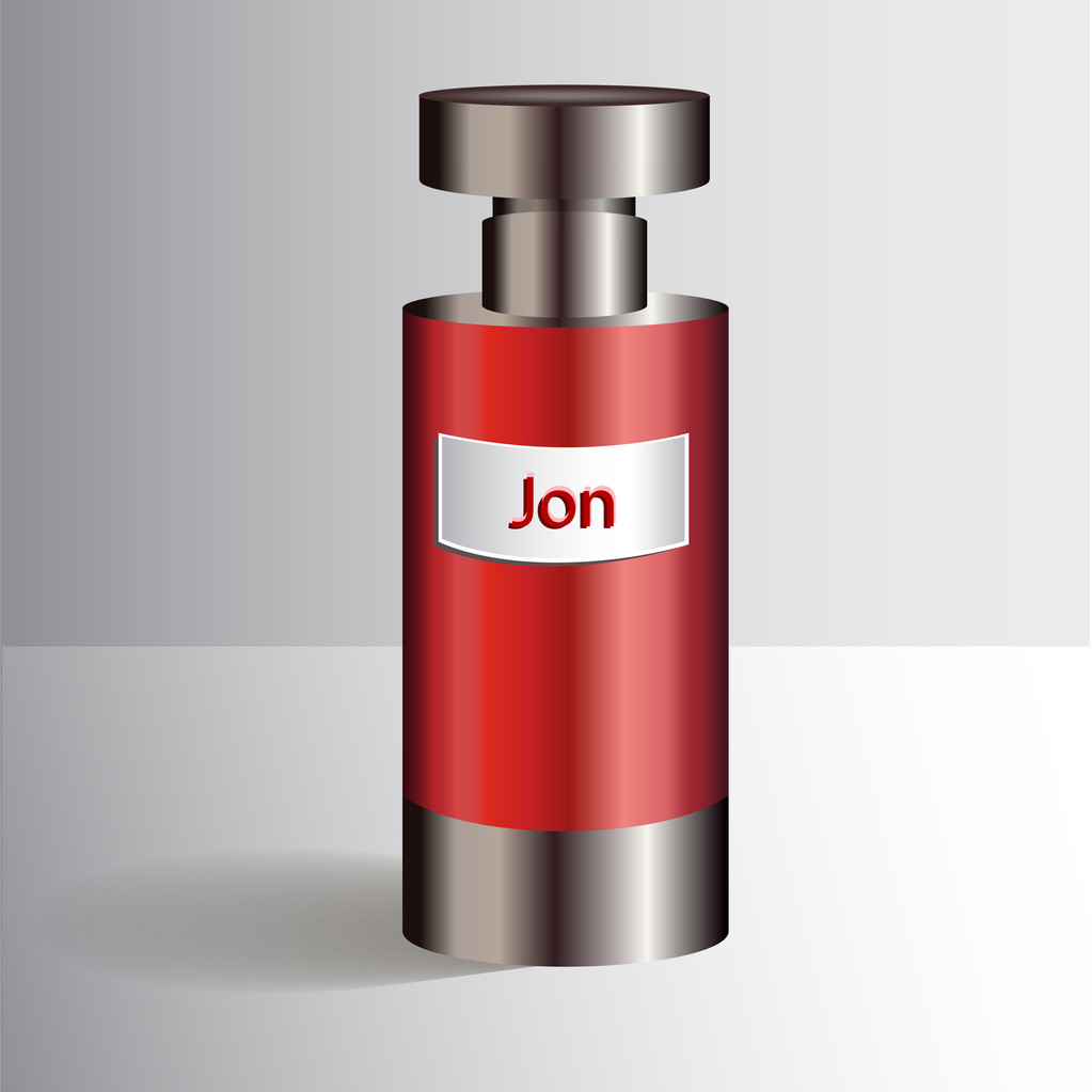 Red bottle with liquid for cosmetic - Vector, Image