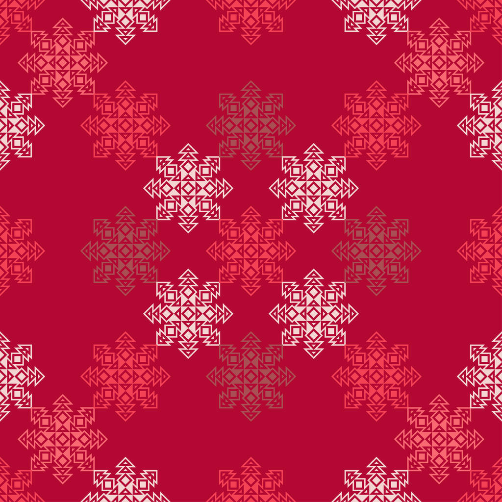 装飾的な雪の結晶のシームレスなベクトルの背景。冬パターン。繊維関係. - ベクター画像