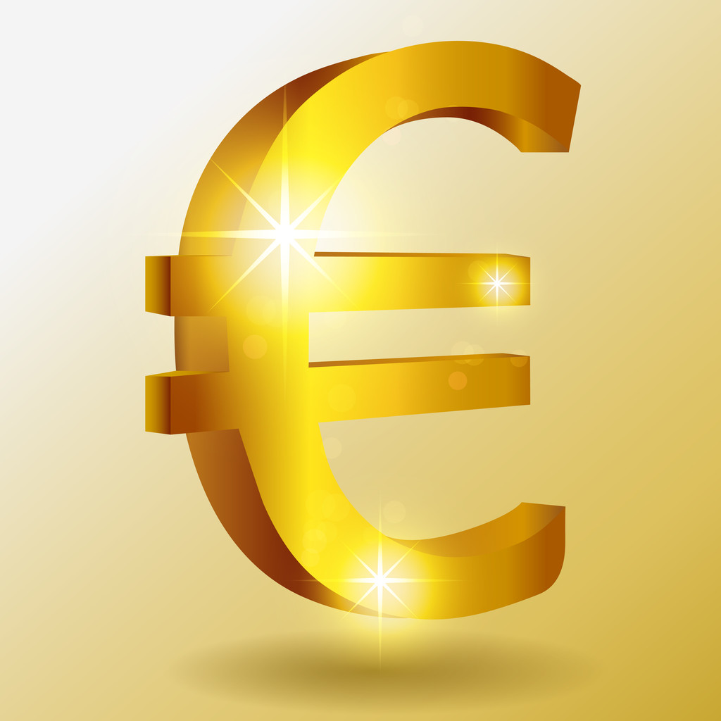 Vektor goldenes Euro-Symbol - Vektor, Bild