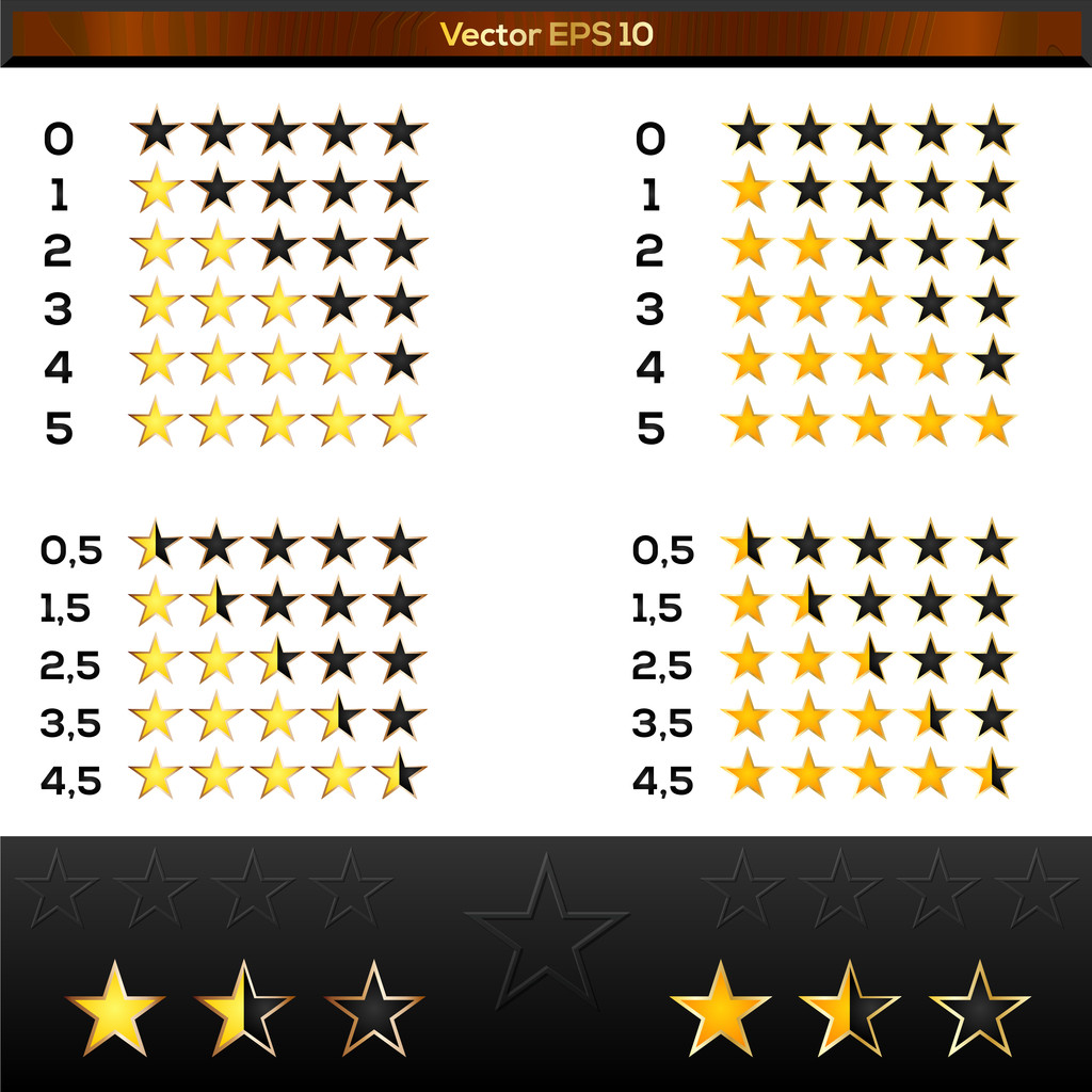 Yellow rating stars vector - Vector, Image