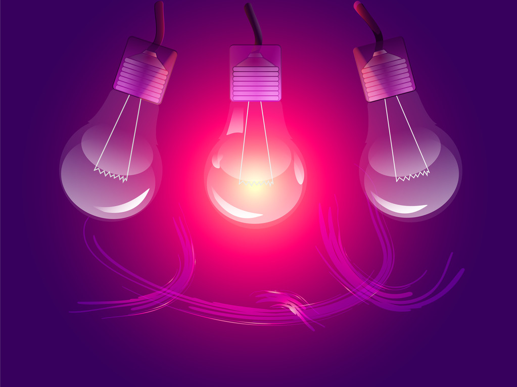 Vector stylish conceptual digital light bulbs design - Vector, Image