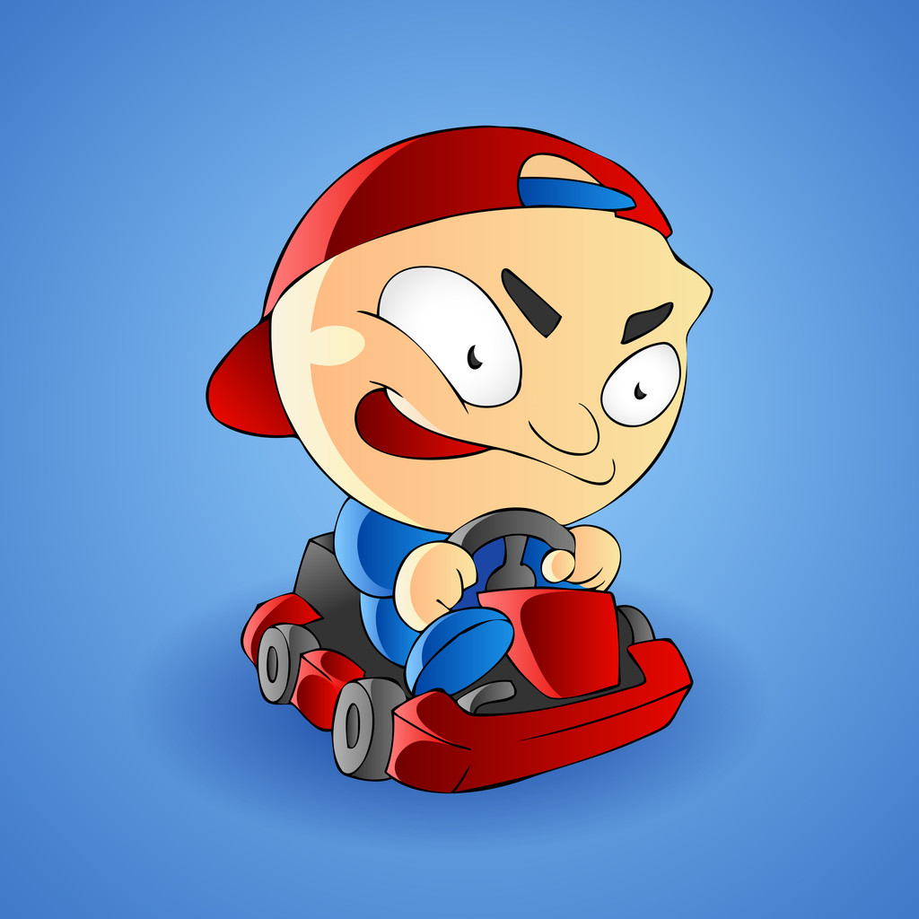Vektor-Illustration eines kleinen Jungen Go-Kart - Vektor, Bild