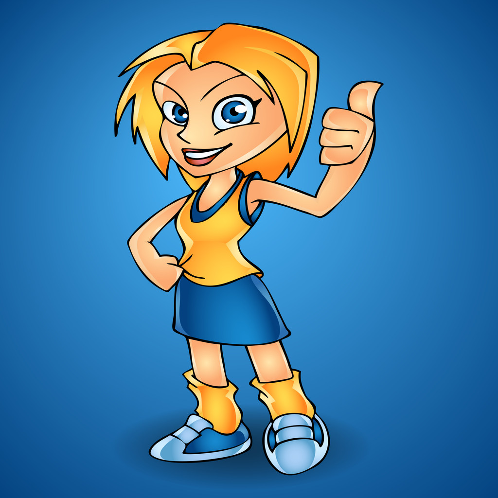 Vector Ilustración de una chica deportiva
 - Vector, imagen