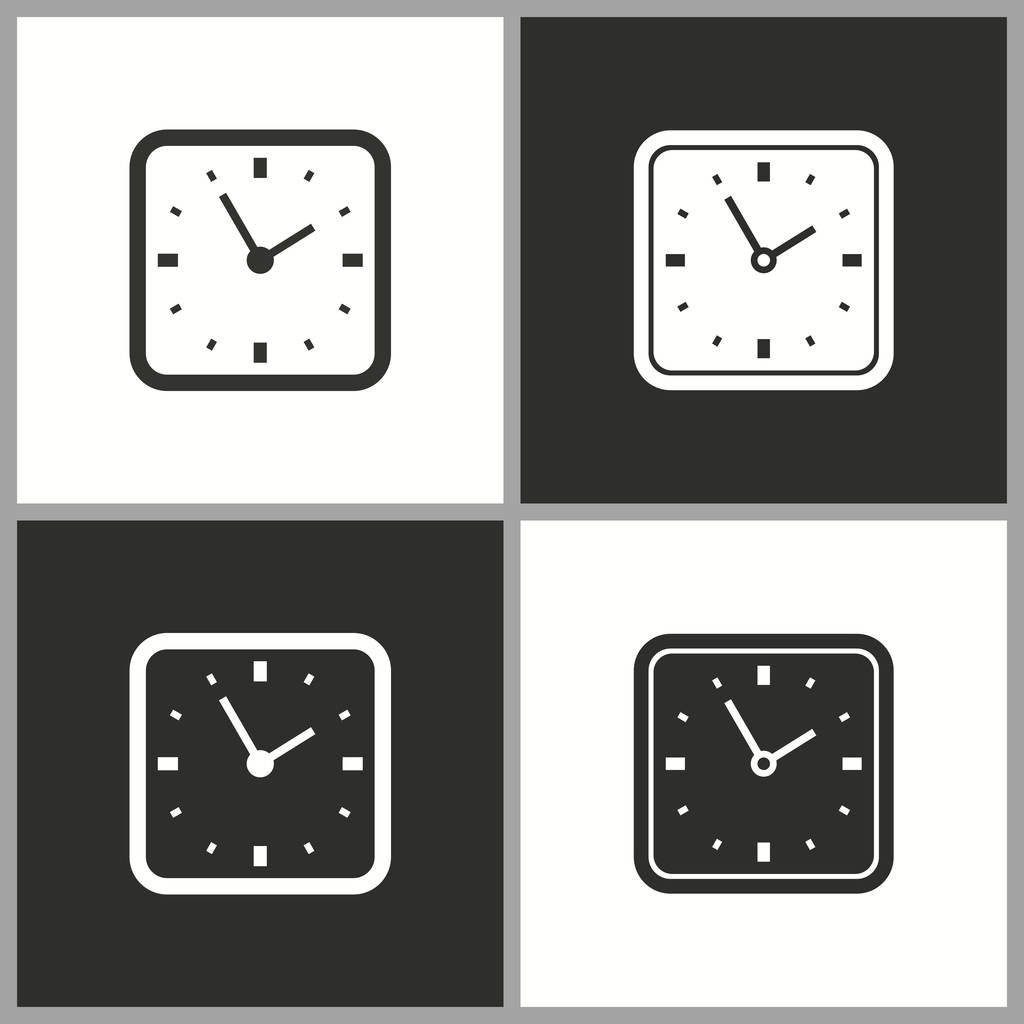 Vektör zaman saat simgesi. Grafik ve web tasarımı için basit piktogram. - Vektör, Görsel