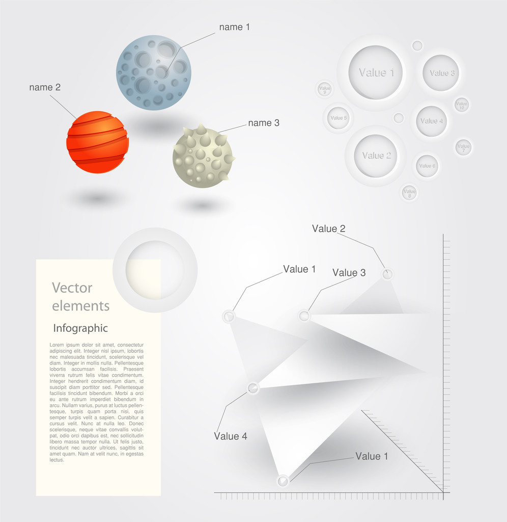 Elementos infográficos, diseño vectorial
 - Vector, imagen
