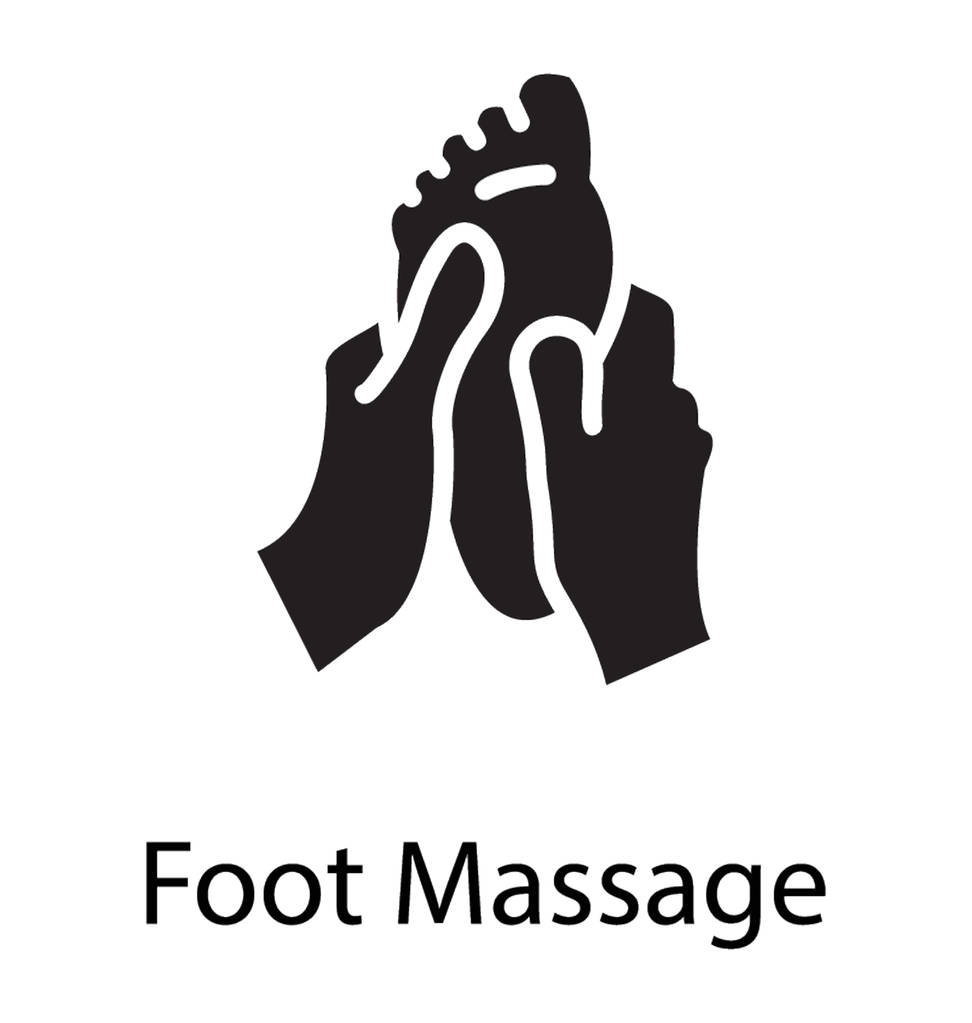 Manos en movimiento en un pie con la aplicación de crema sembrando el proceso de masaje del pie
  - Vector, Imagen