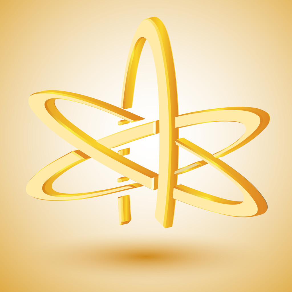 Ateizmus arany jelképe. Vektoros illusztráció - Vektor, kép