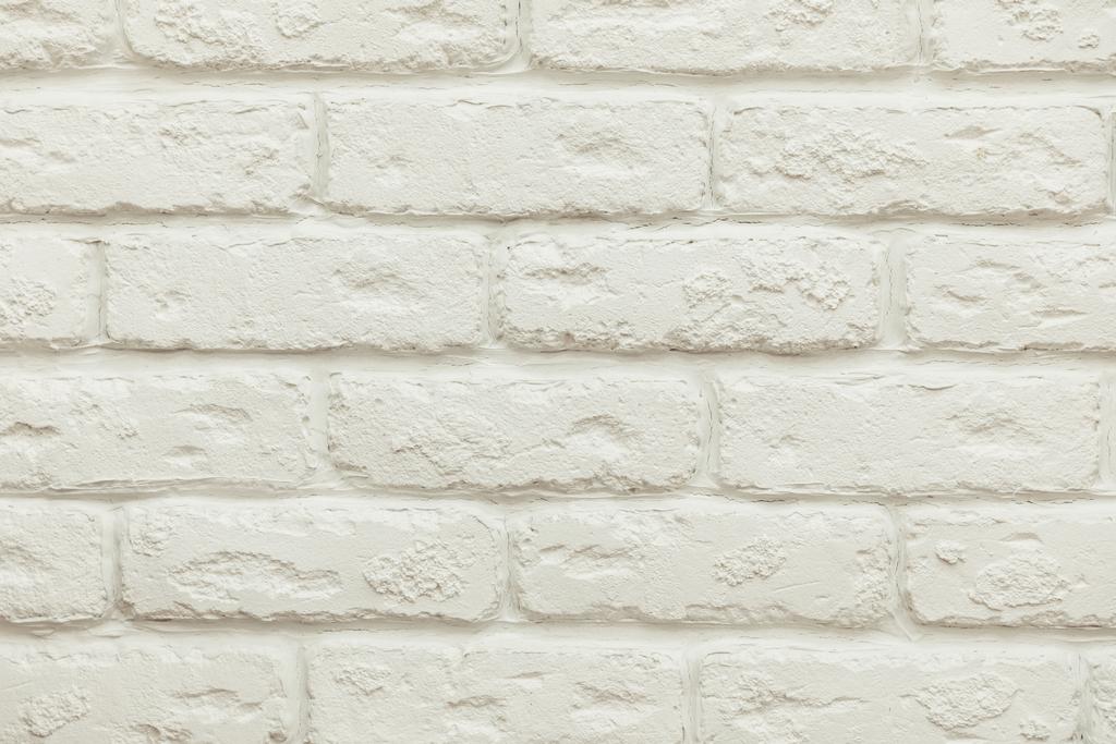 close-up view of empty white brick wall background - Photo, Image