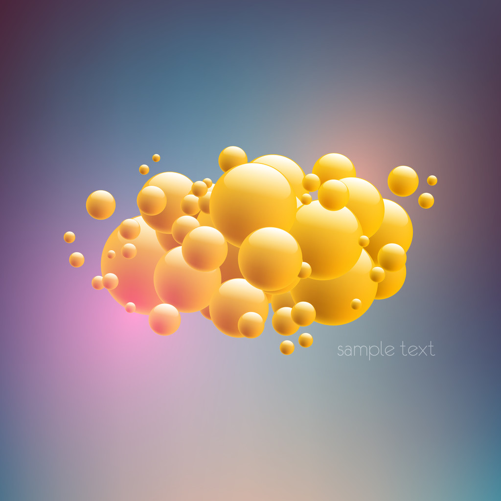 Abstract vector background with yellow bubbles - Vector, Image