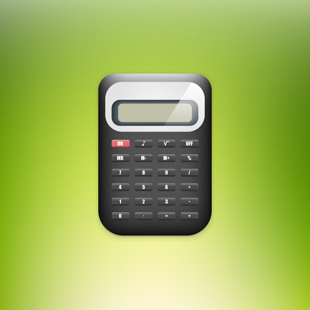 Kalkulator wektorowy na zielonym tle - Wektor, obraz