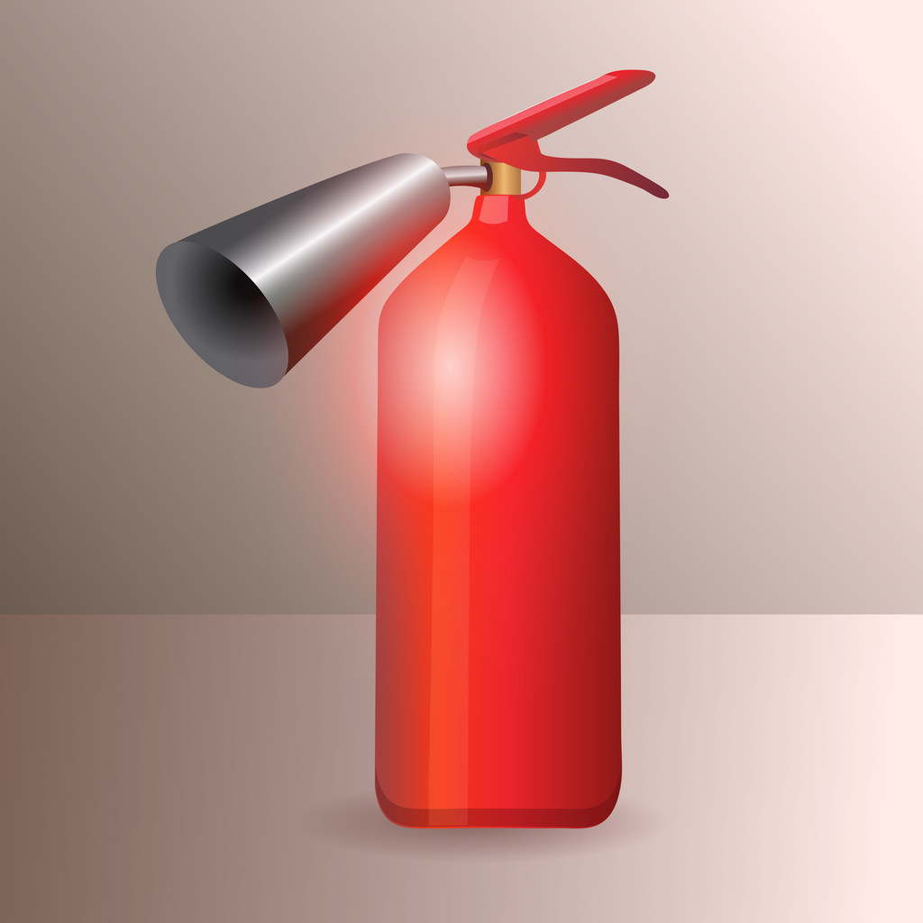 赤い金属光沢のある消火器 ベクトル イラスト ロイヤリティフリーのベクターグラフィック画像