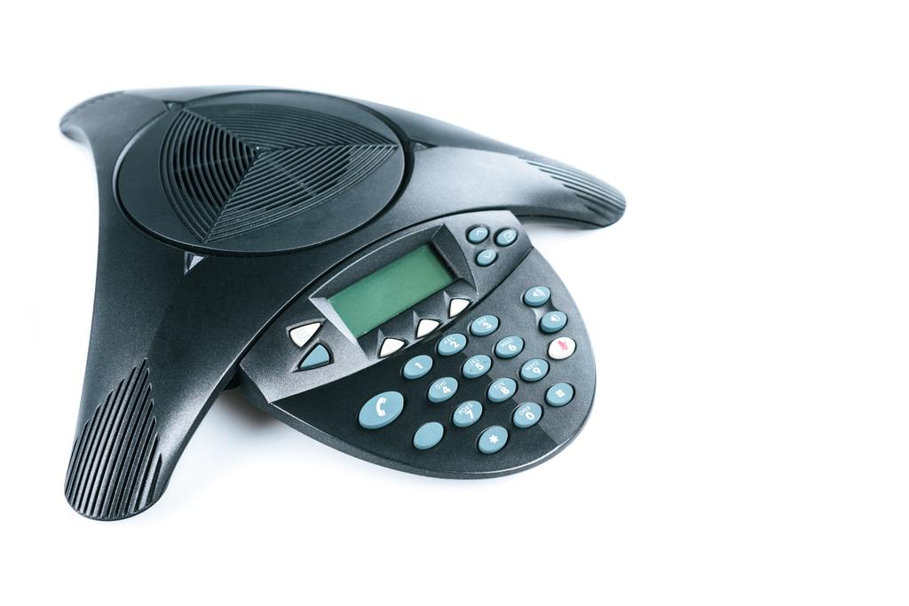 close-up shot of modern speakerphone isolated on white - Photo, Image