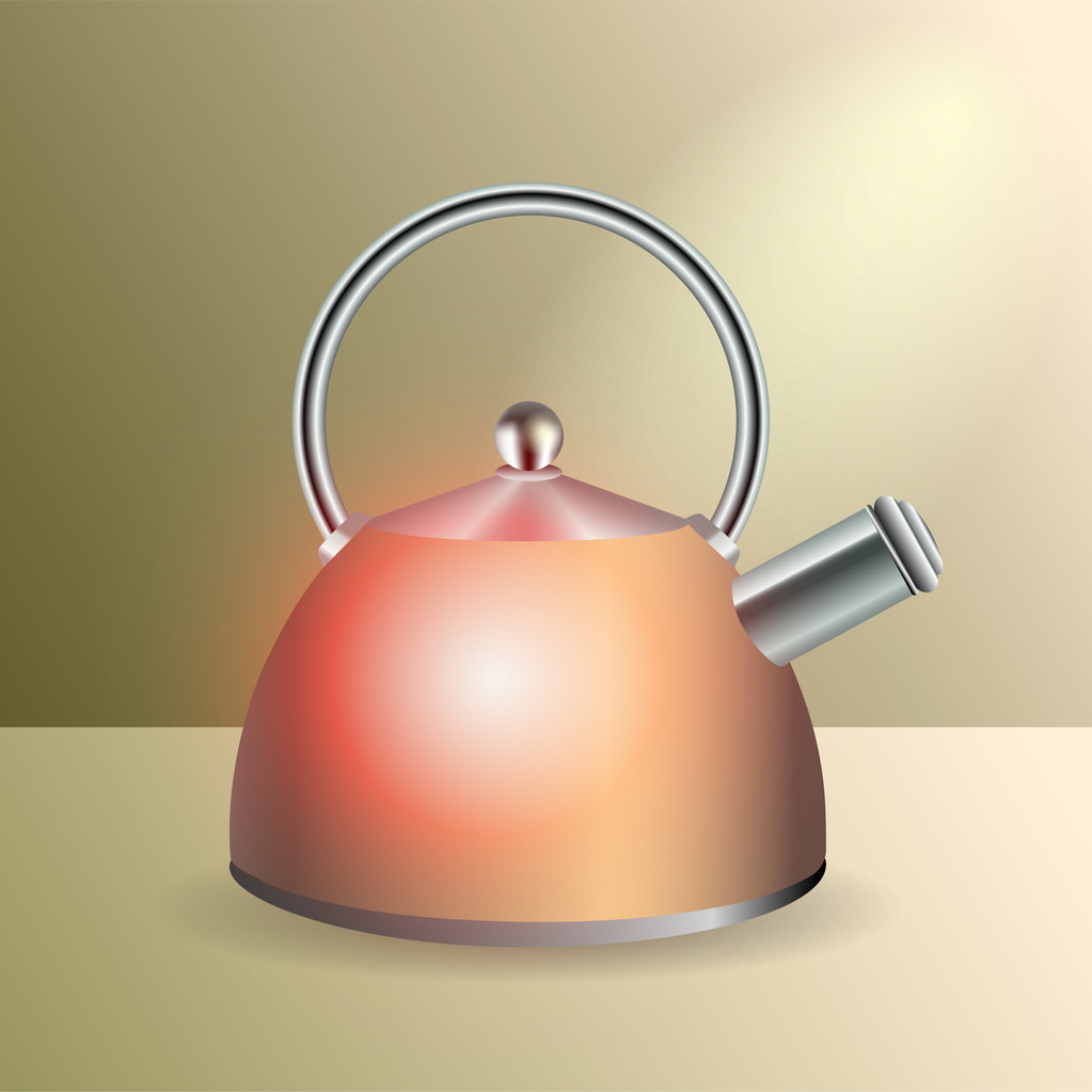 vector design of glossy kettle - Vector, Image