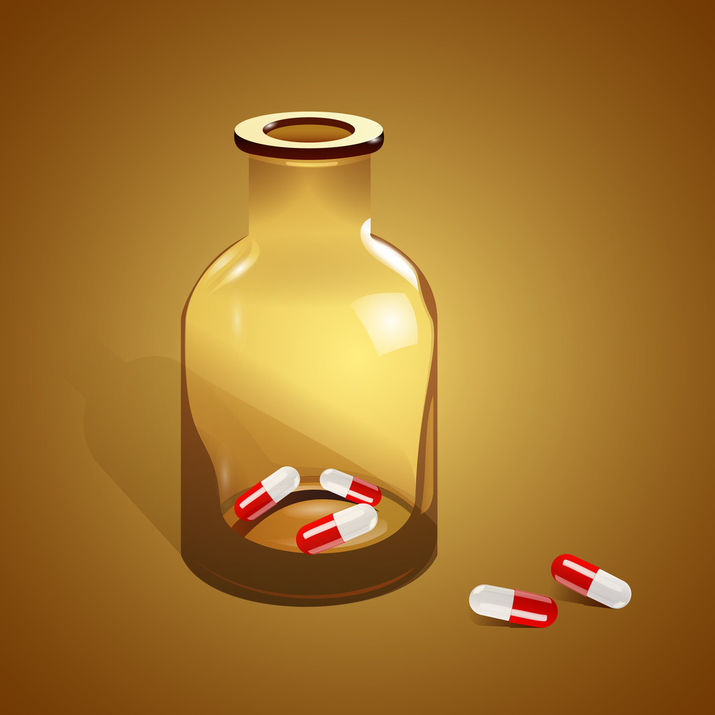 vaso con pillole, illustrazione vettoriale - Vettoriali, immagini