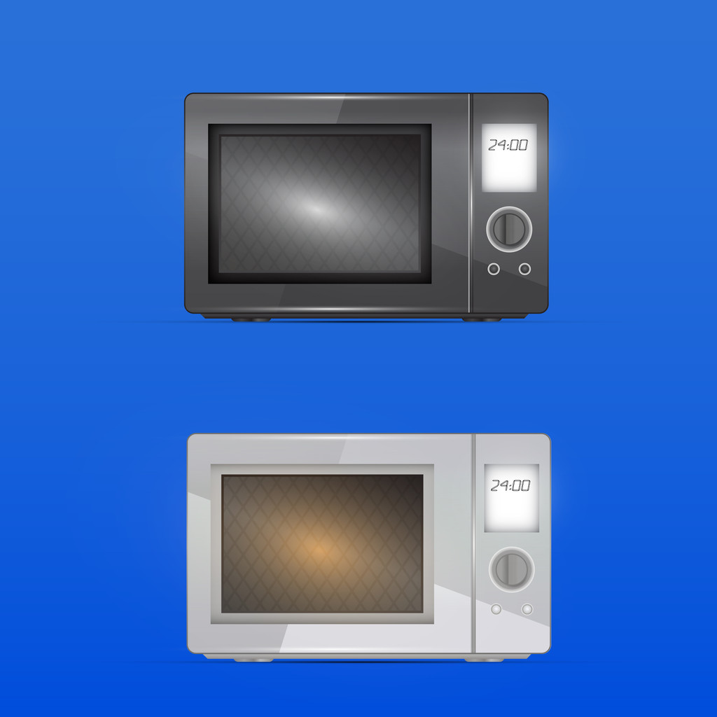 Black and white microwaves - vector illustration - Vector, Image