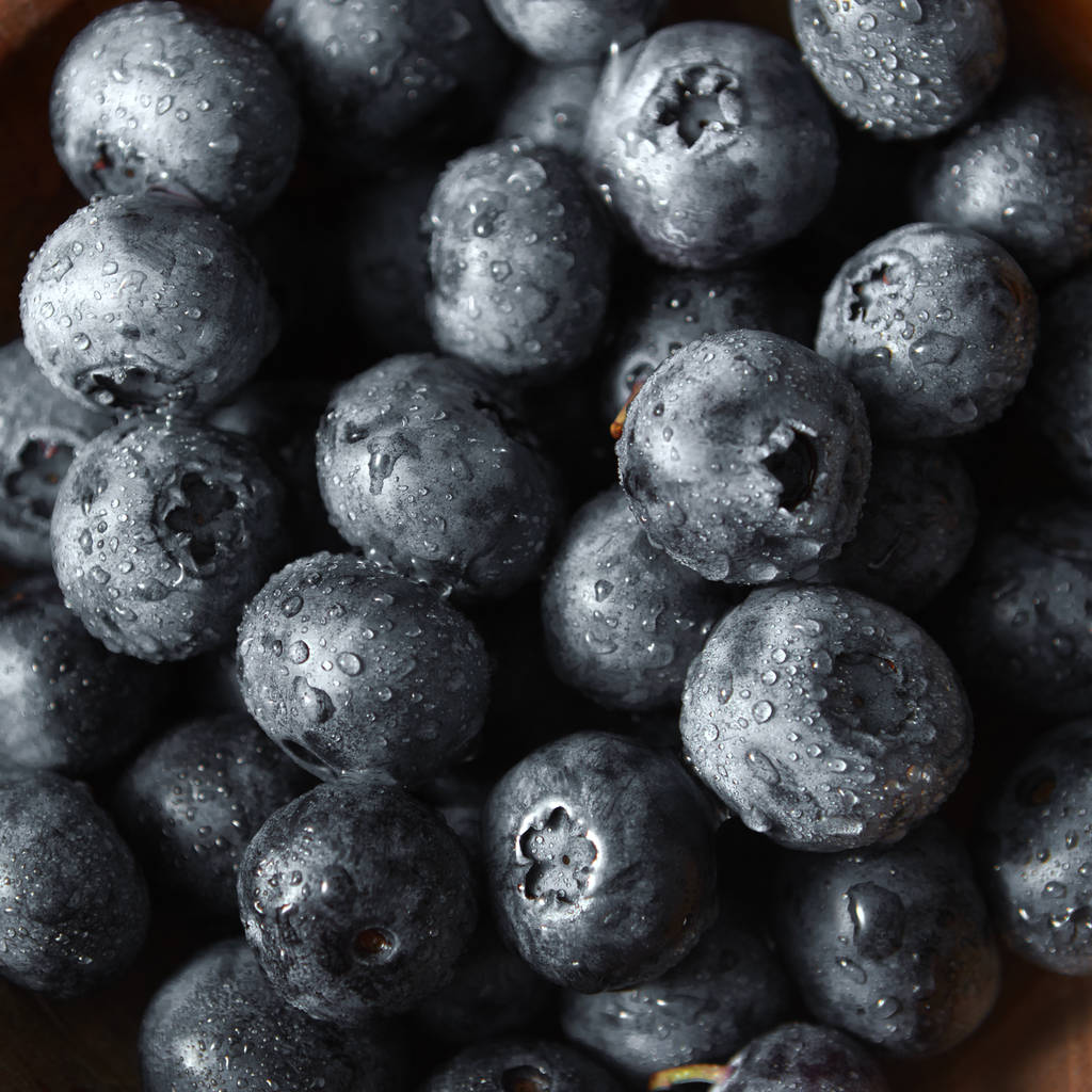 Blueberries fresco fundo de verão. Conceito de alimentação saudável vegetariana orgânica limpa. Vista superior
. - Foto, Imagem