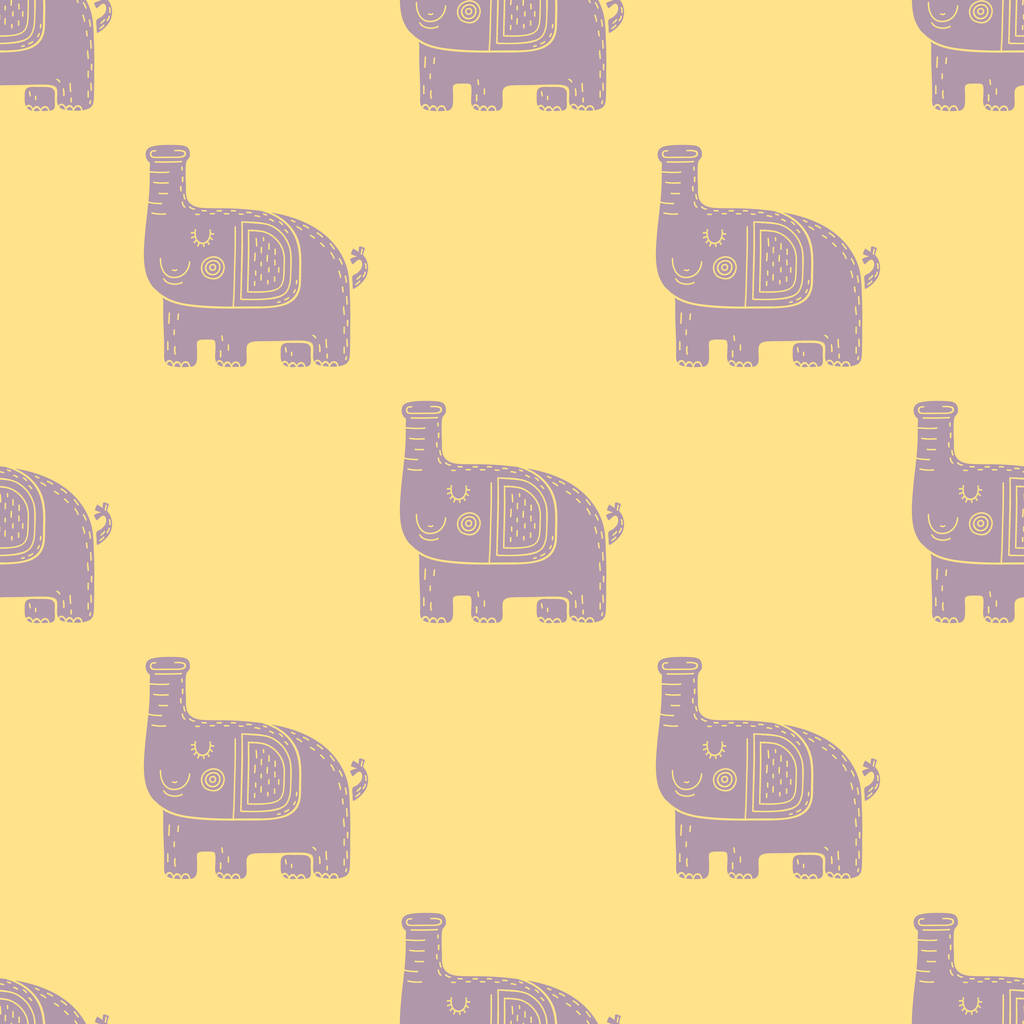 Precioso patrón vectorial sin costura infantil con elefantes en estilo escandinavo
 - Vector, imagen