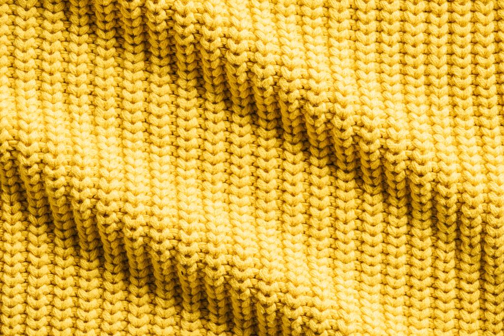 pełna klatka obrazu tła faliste żółty Tkaniny wełniane - Zdjęcie, obraz
