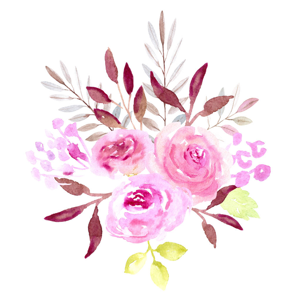 Rosa acuarela rosas ilustración
 - Foto, Imagen