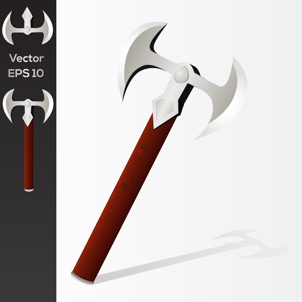 desenho vetorial do machado de batalha
 - Vetor, Imagem