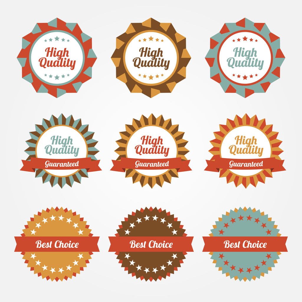 Set of vector stickers, badges, labels - Vector, Image
