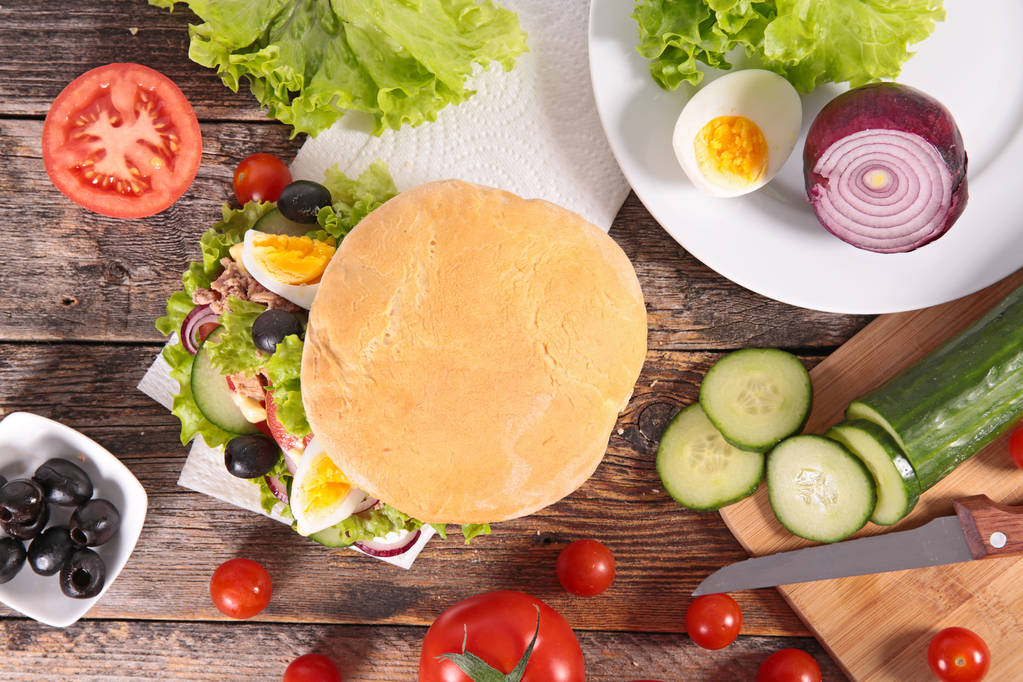 sándwich con verduras, kebab
 - Foto, Imagen