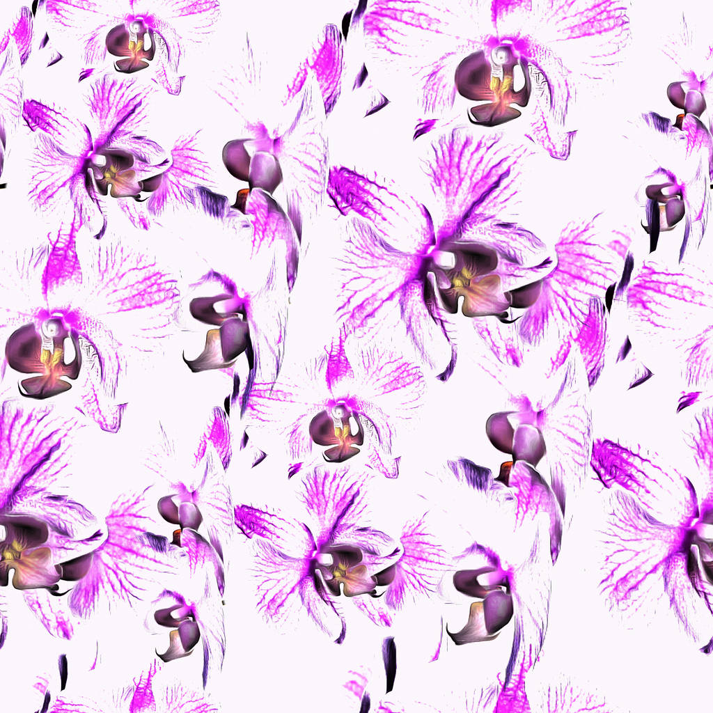 naadloze achtergrond tekening-orchidee bloemen - Foto, afbeelding