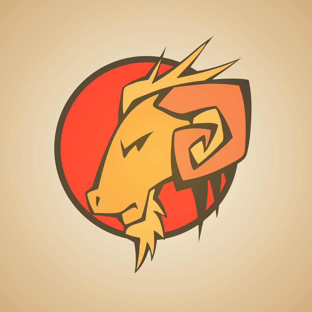 Ram Graphic Mascot Head with Horns. Vector Illustration - Vector, Image