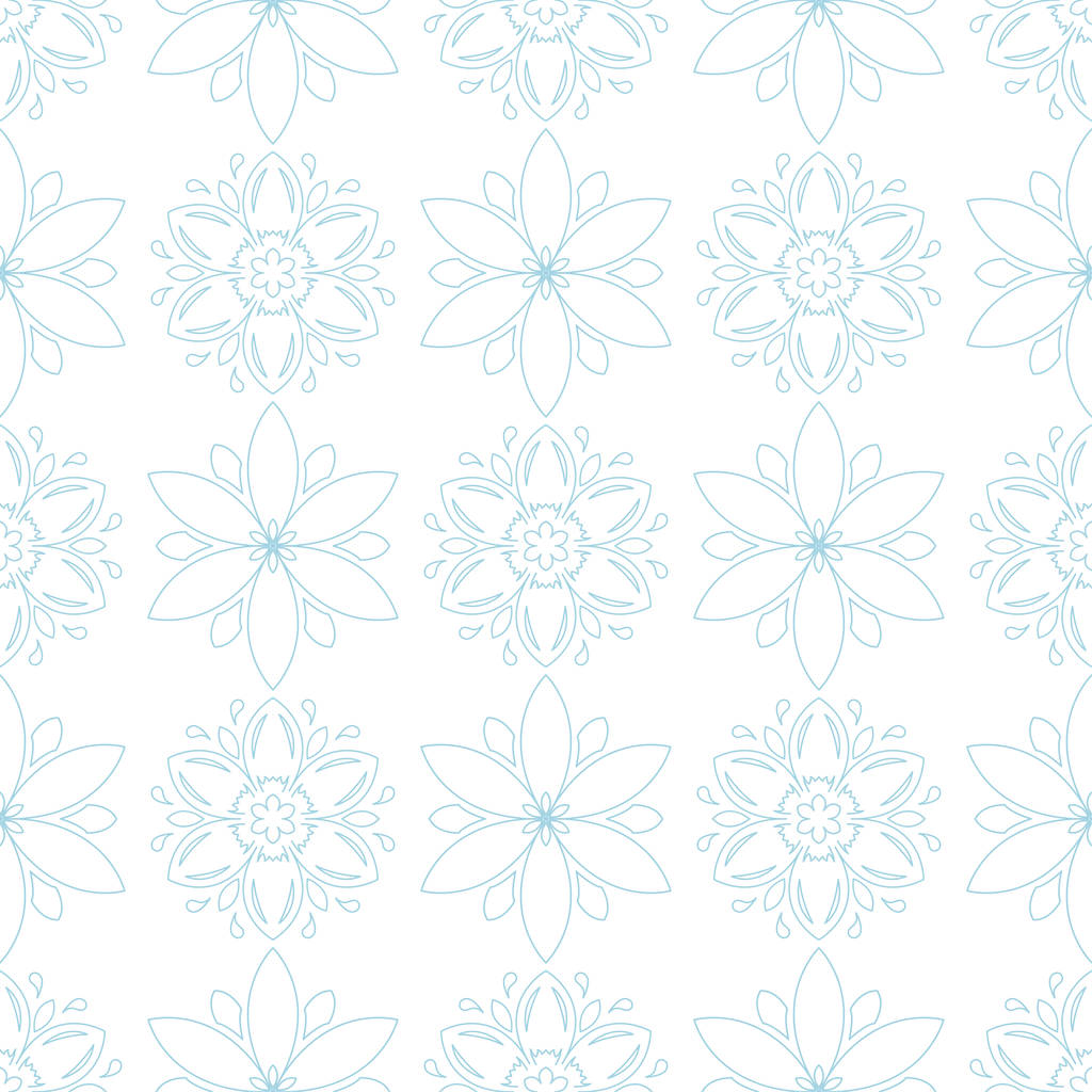 Μπλε φλοράλ άνευ ραφής σε άσπρο φόντο. Ενιαία σχεδίαση για υφάσματα και ταπετσαρίες - Διάνυσμα, εικόνα