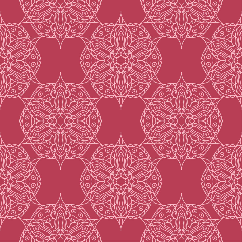 Floral ornament op rode achtergrond. Naadloze patroon voor textiel en wallpapers - Vector, afbeelding