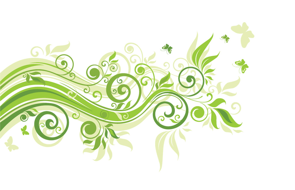 Bordure florale verte
 - Vecteur, image