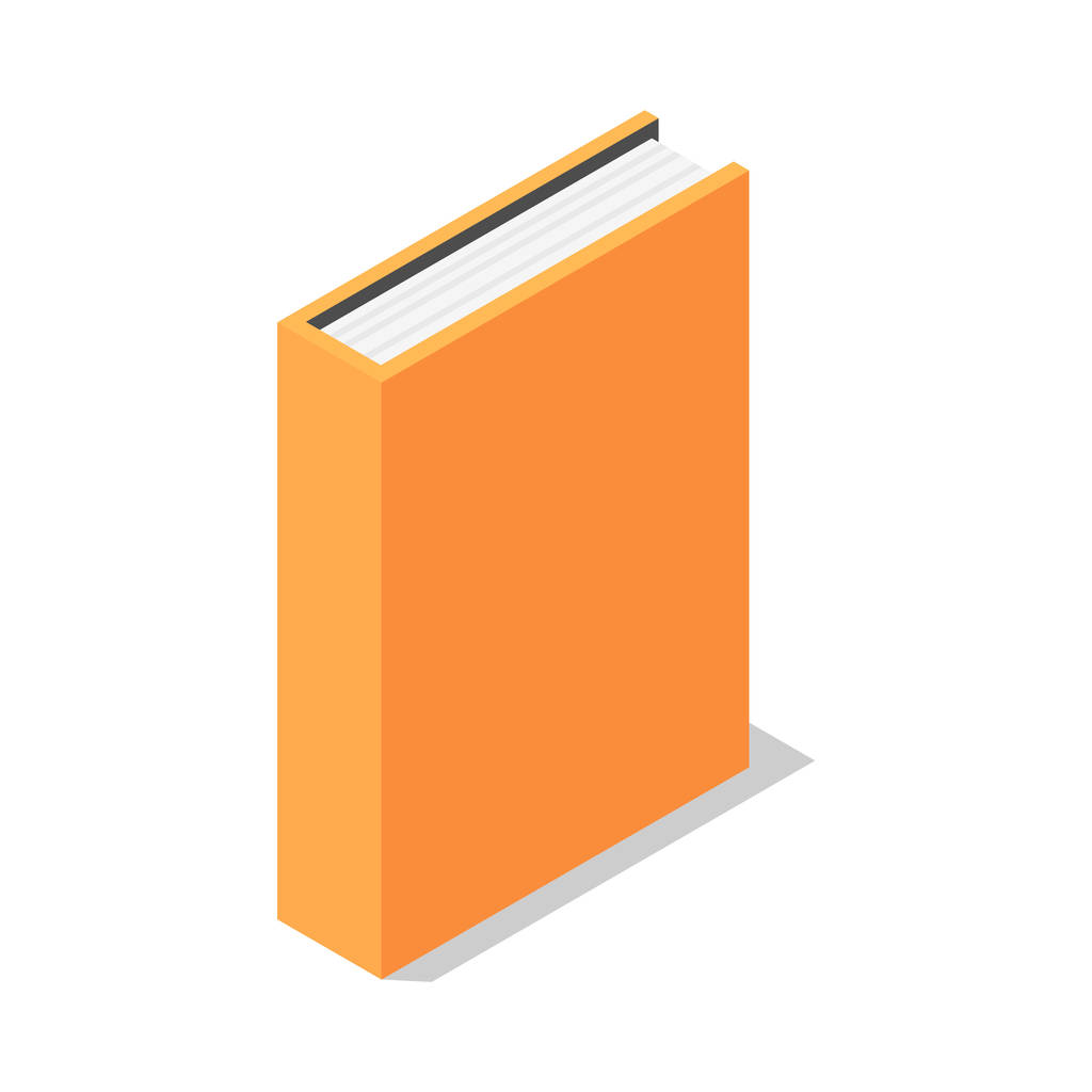 Вертикальная иконка оранжевой книги, изометрический стиль
 - Вектор,изображение