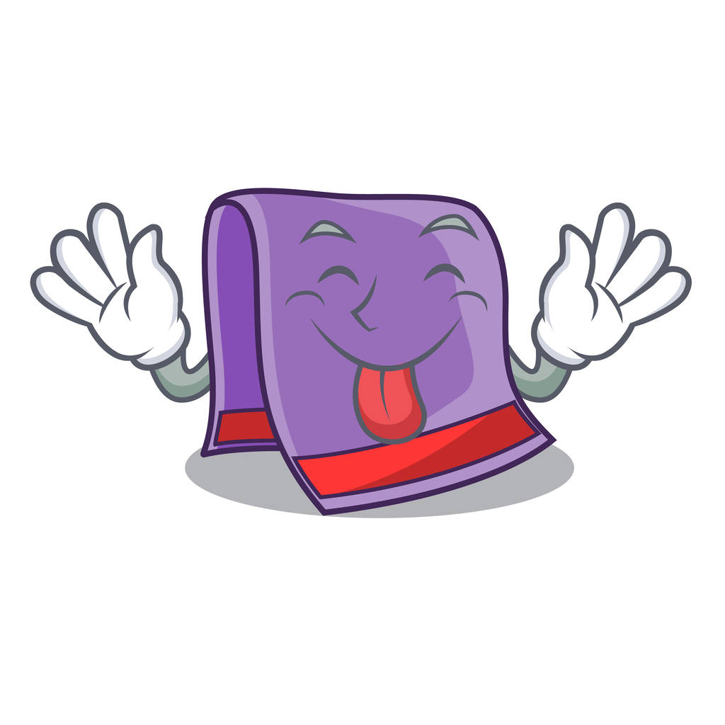 Tongue out towel for bath mascot - Vector, Image