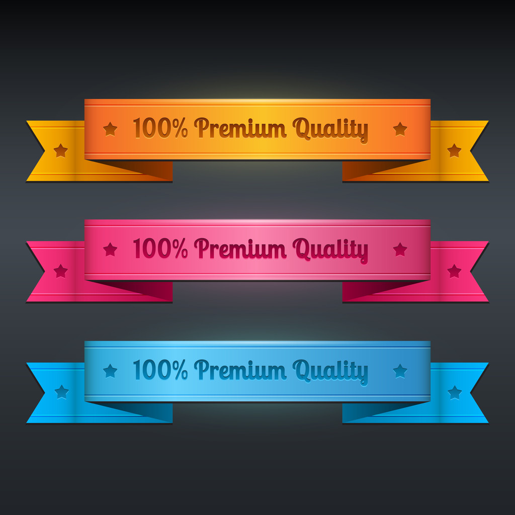 Vector ribbons collection of premium quality - Vector, Image