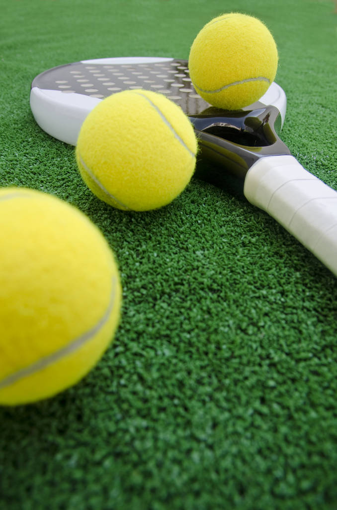 pádlo tenis široký úhel objekty na trávník - Fotografie, Obrázek
